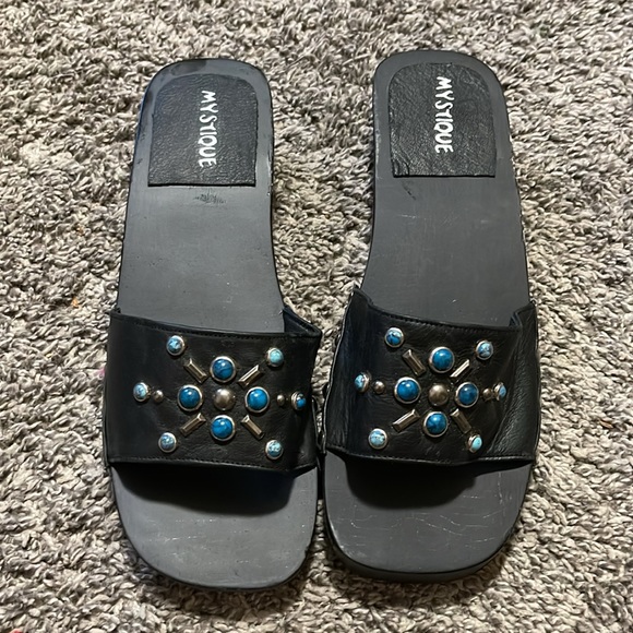 Mystique Leather Studded Sandals Size 9 - Picture 10 of 14